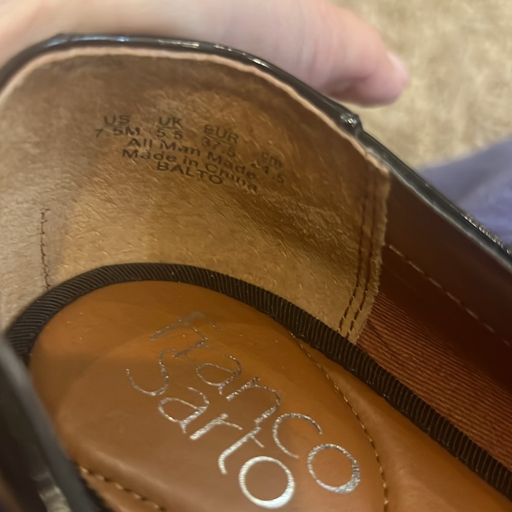 Franco Sarto Black Patent Leather Loafers New Without Tags - Picture 8 of 9